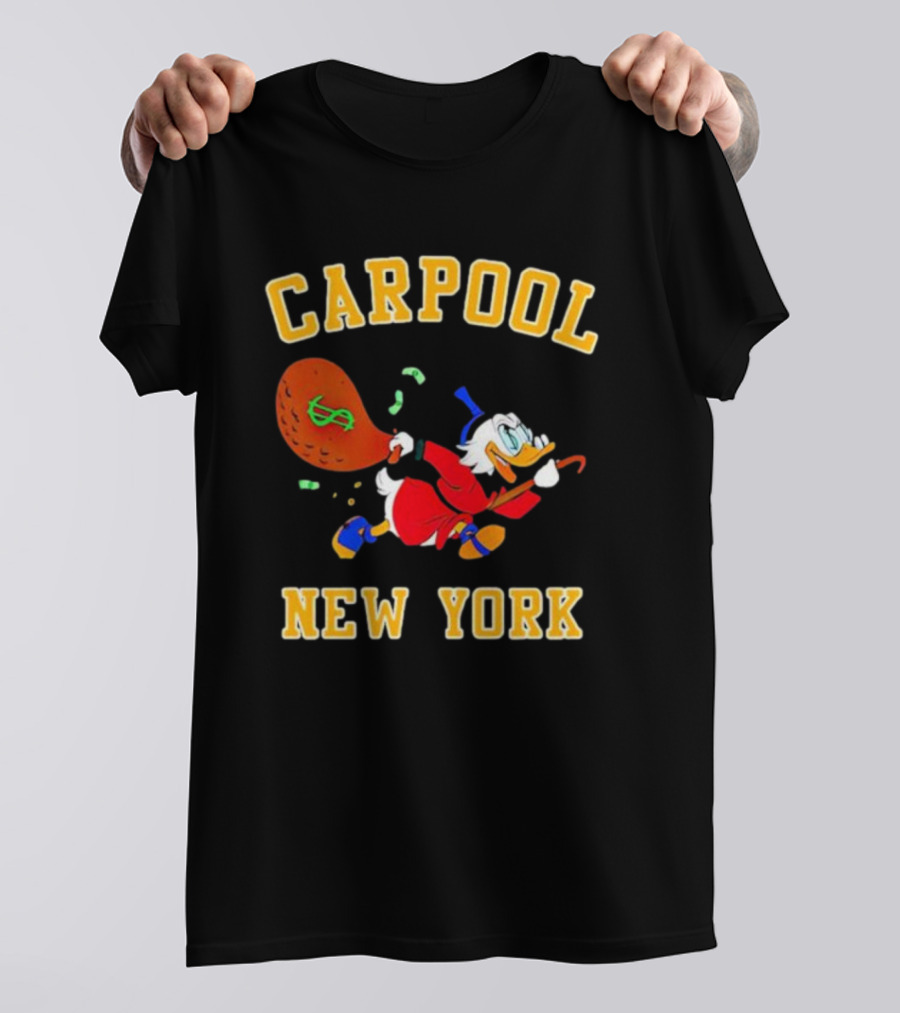 Carpool New York Scrooge McDuck Money Bag T-Shirt
