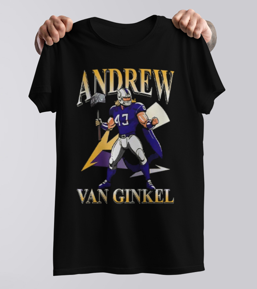 Andrew Van Ginkel Thor 47 Superhero With Hammer Football Graphics T-Shirt