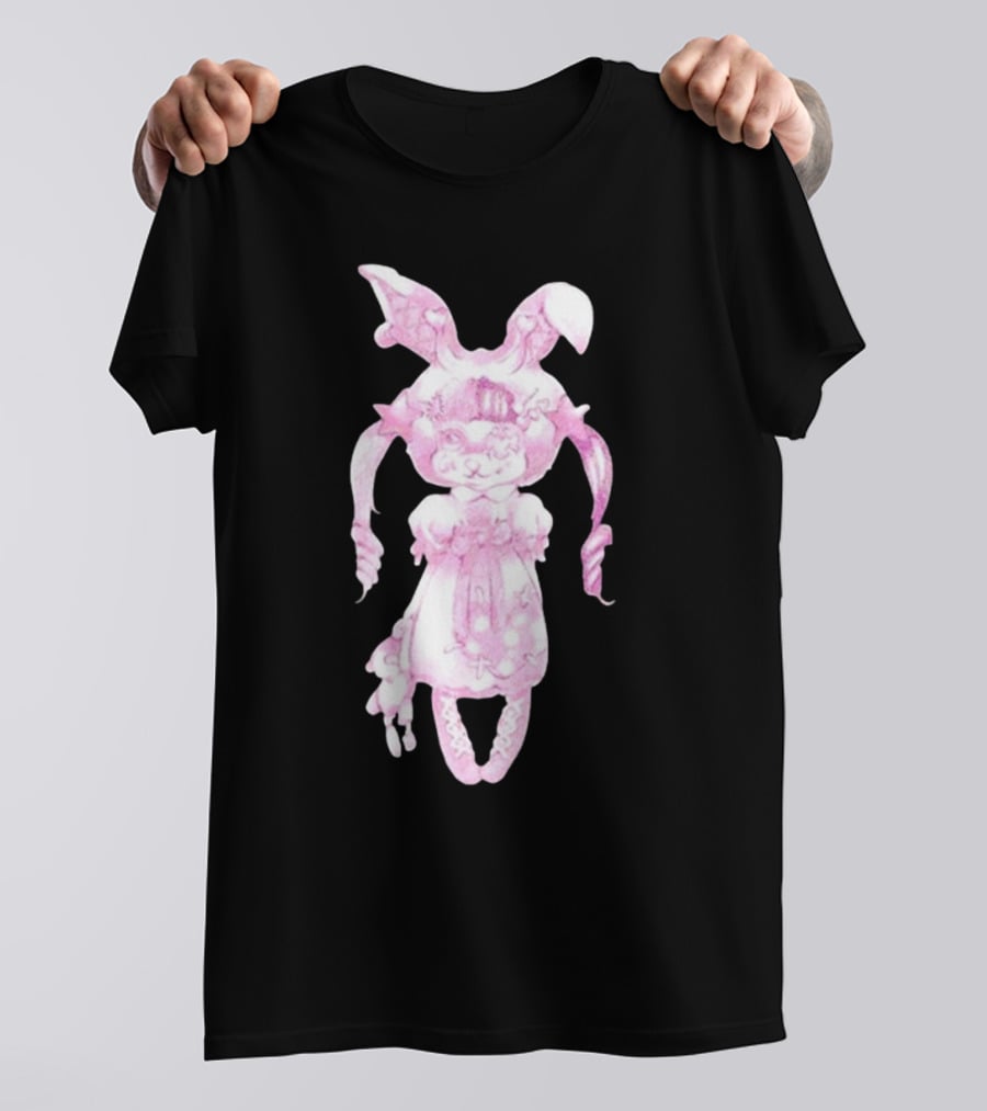 Llvlngdeceased Crybaby Pastel Pink Bunny Painting T-Shirt