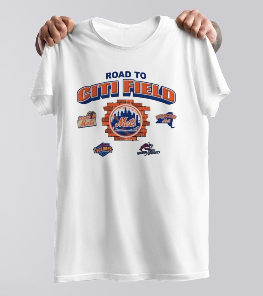 New York Mets Road To Citi Field Brooklyn Cyclones St. Lucie Mets Syracuse Mets T-Shirt