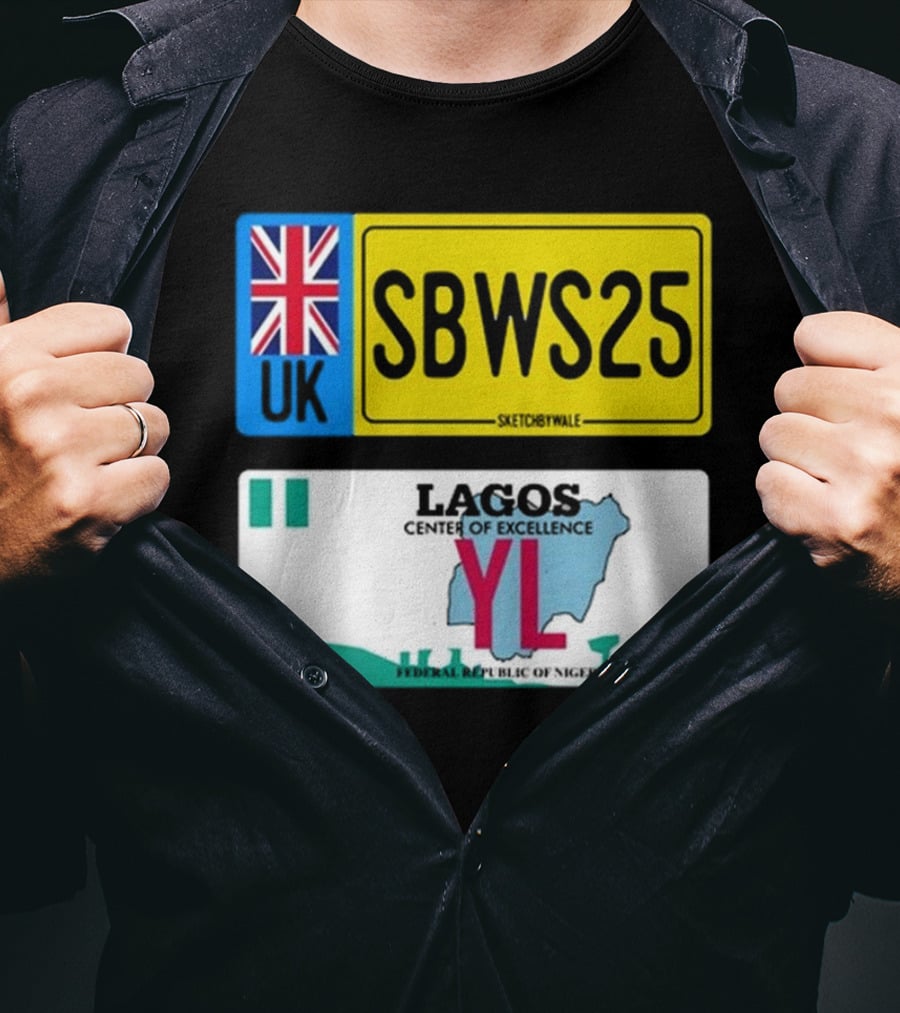 UK SBWS25 Lagos Center Of Excellence Federal Republic Of Nigeria Plate T-Shirt