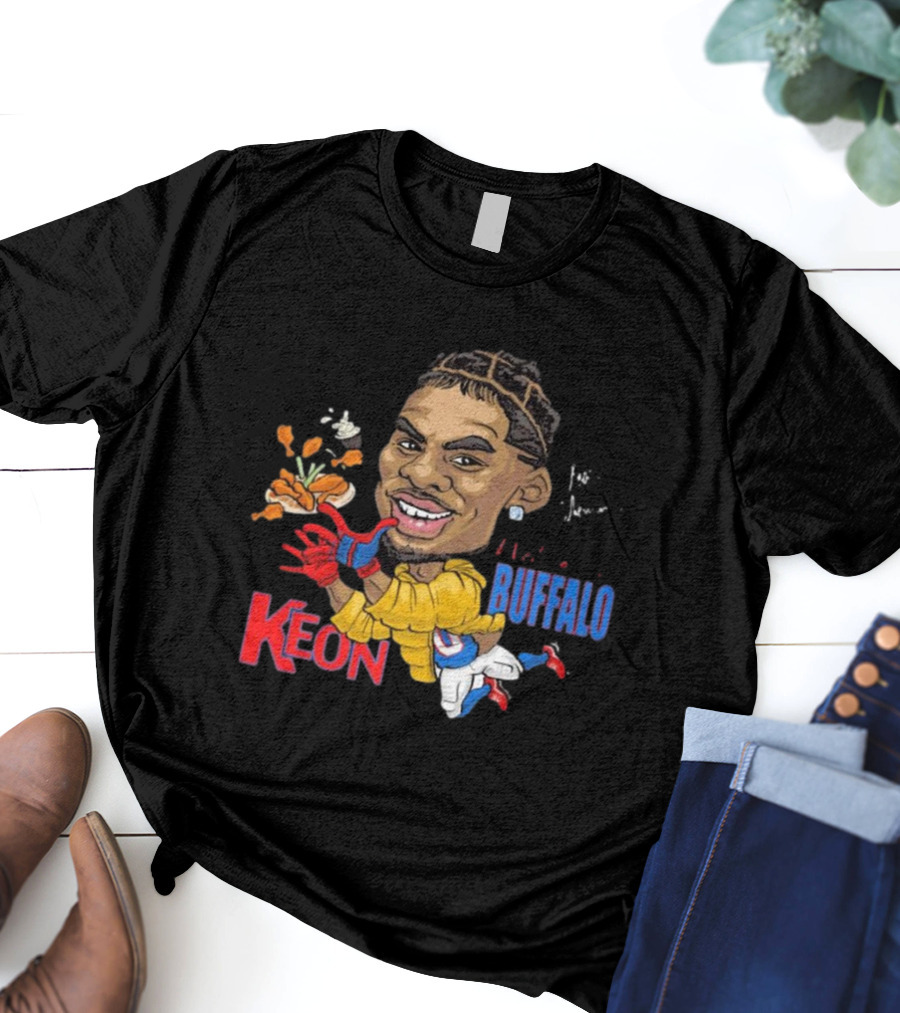 Buffalo Bills Keon Coleman Caricature Signature NFL Welcome T-Shirt