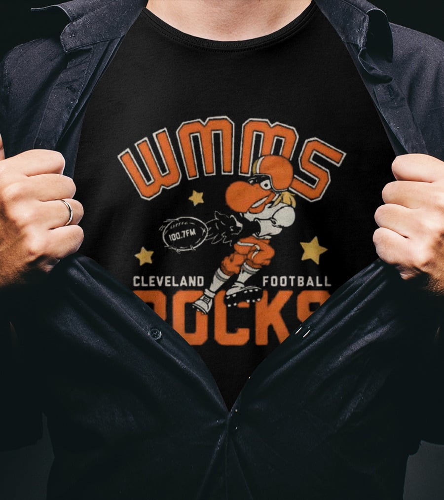 WMMS 100.7FM Cleveland Football Rocks Mascot T-Shirt