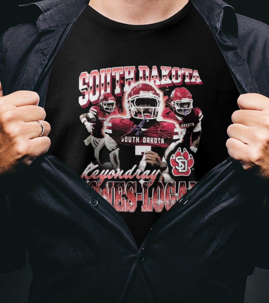 South Dakota Keyondre Jones-Logan Football Player SD Team Spirit T-Shirt