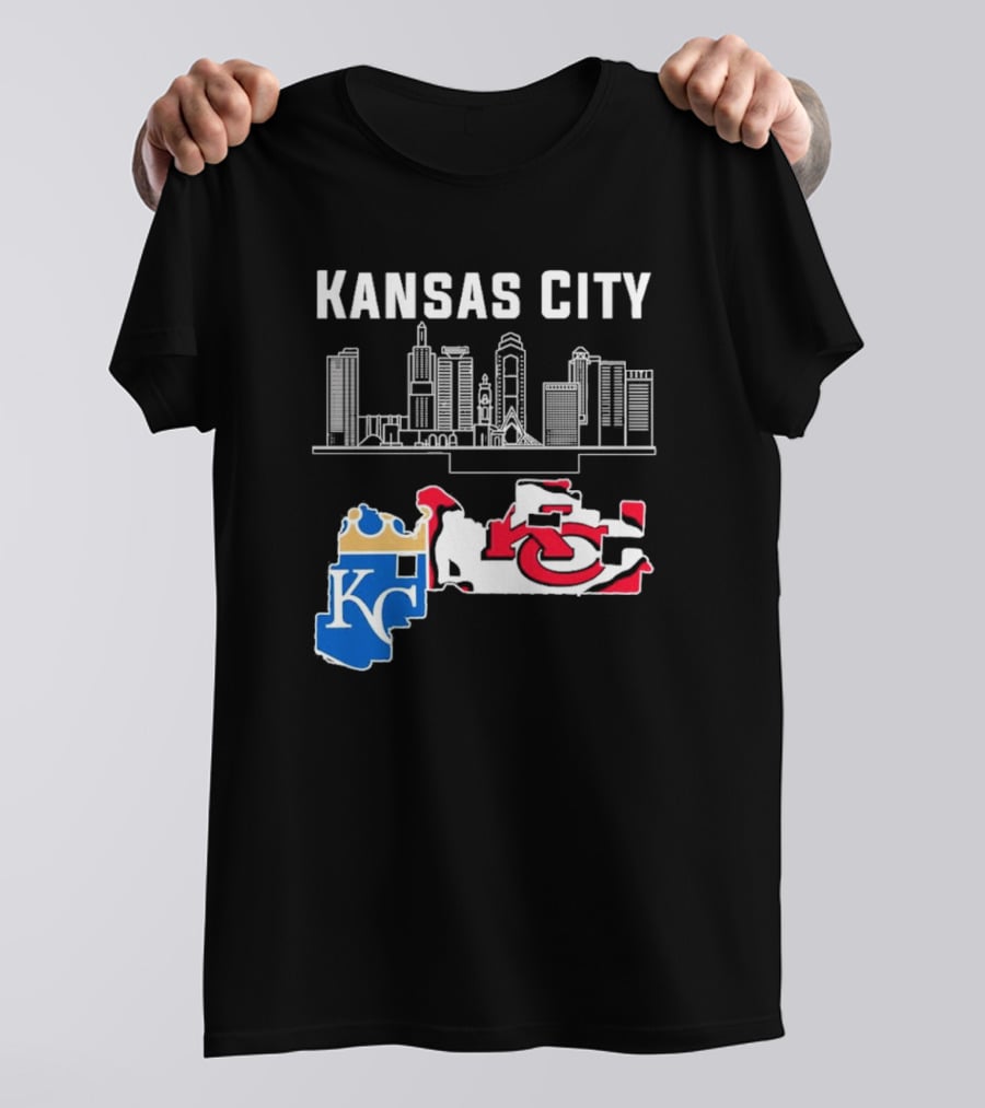 Kansas City Skyline With Chiefs And Royals T-Shirt