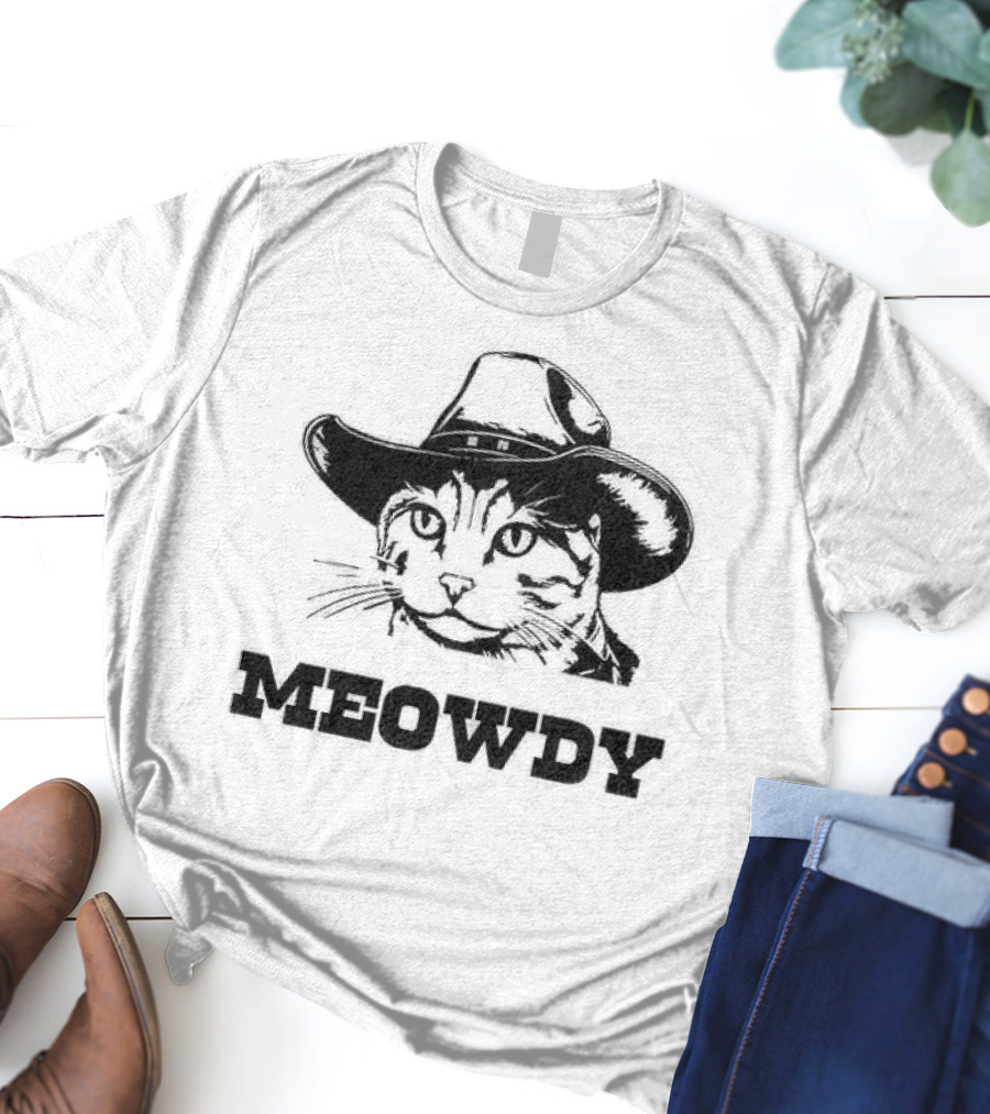 Meowdy Cowboy Cat Hat T-Shirt