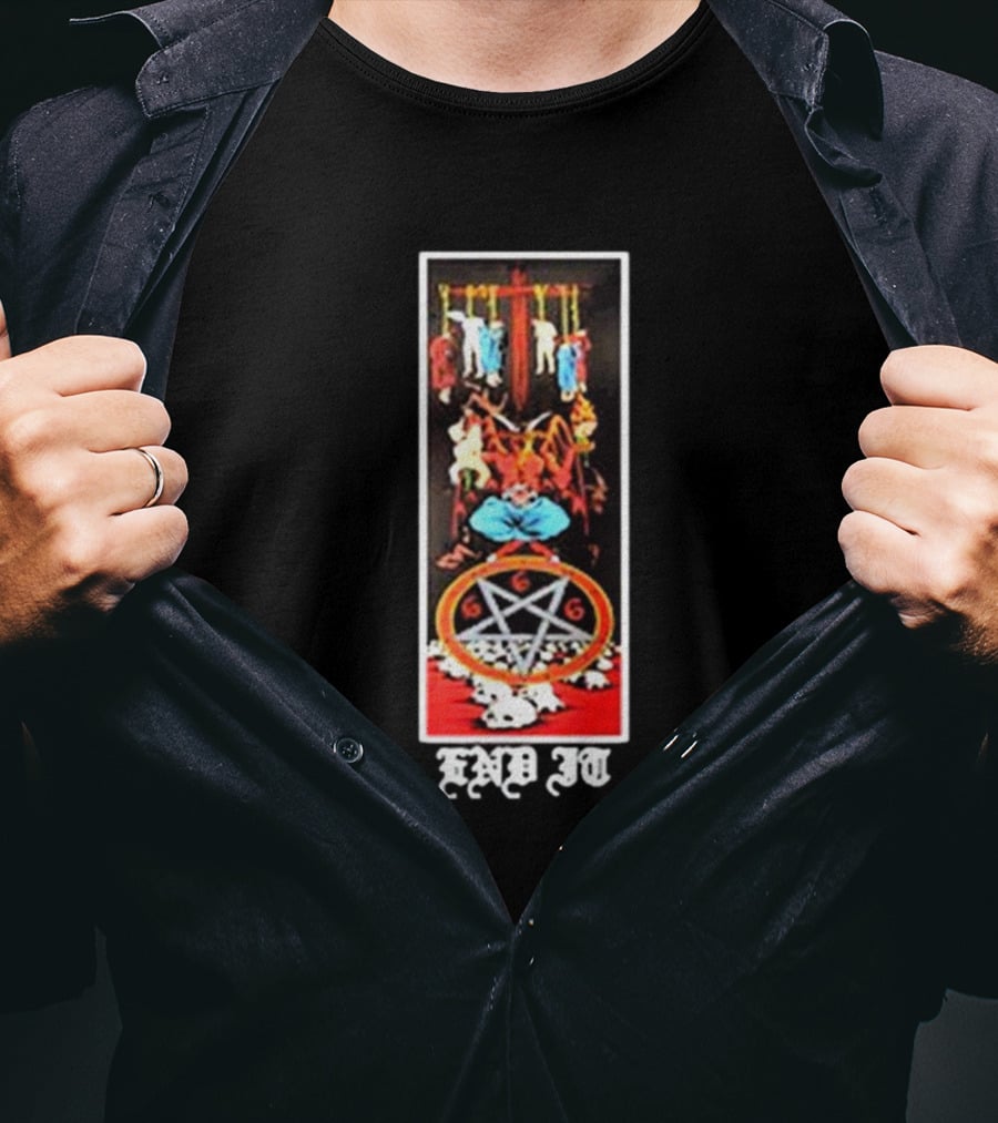 Dicegameusa Natas Kaupas Devil Skateboards End It 666 Painting T-Shirt