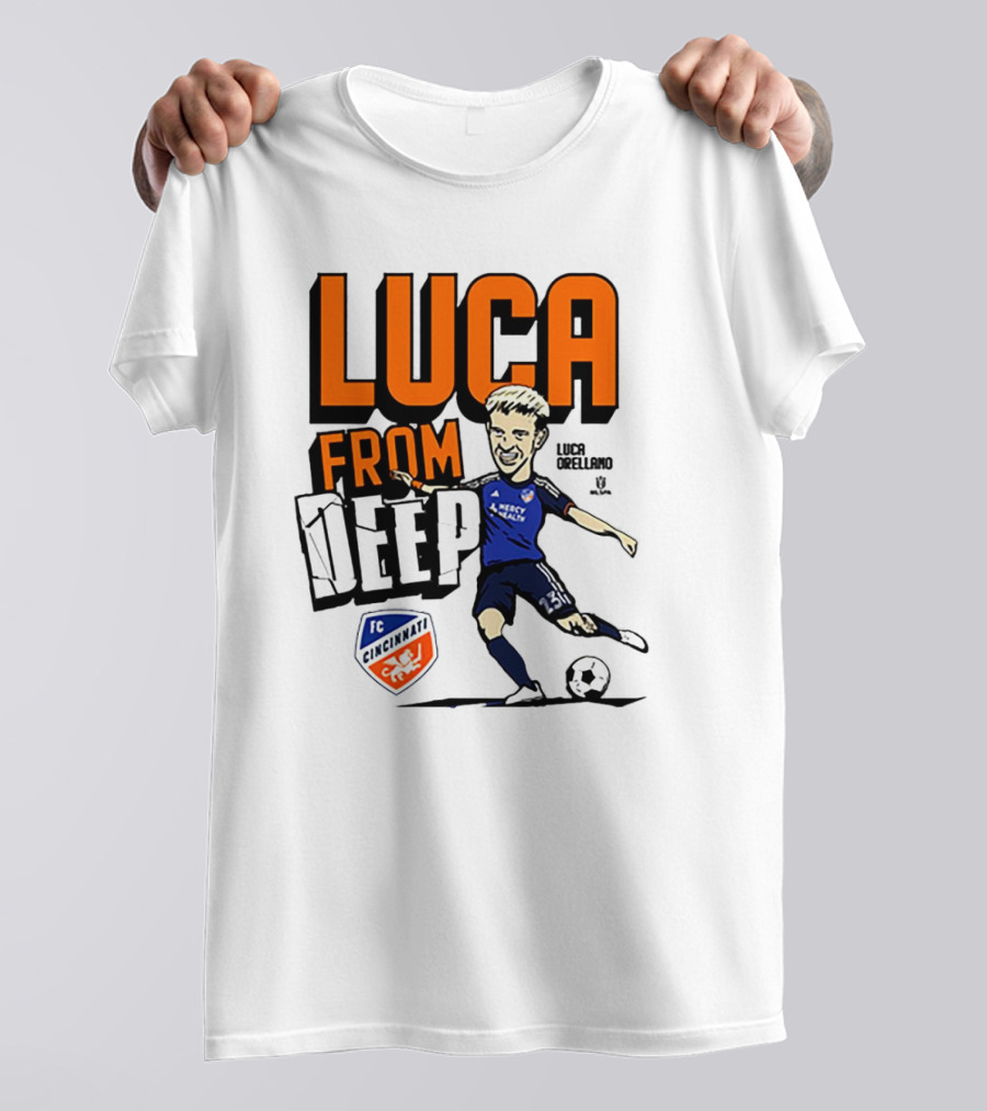Luca Orellano FC Cincinnati From Deep Soccer Player Action Image T-Shirt