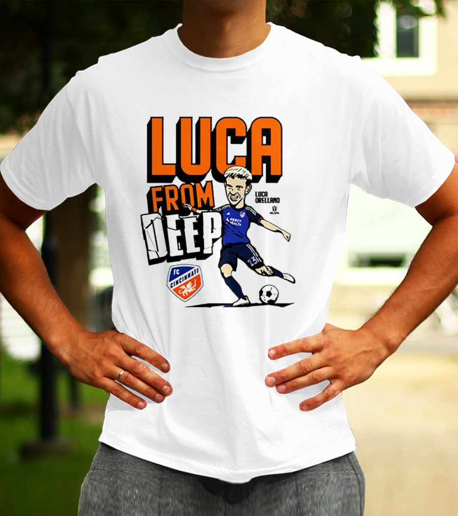 Luca Orellano FC Cincinnati From Deep Soccer Player Action Image T-Shirt
