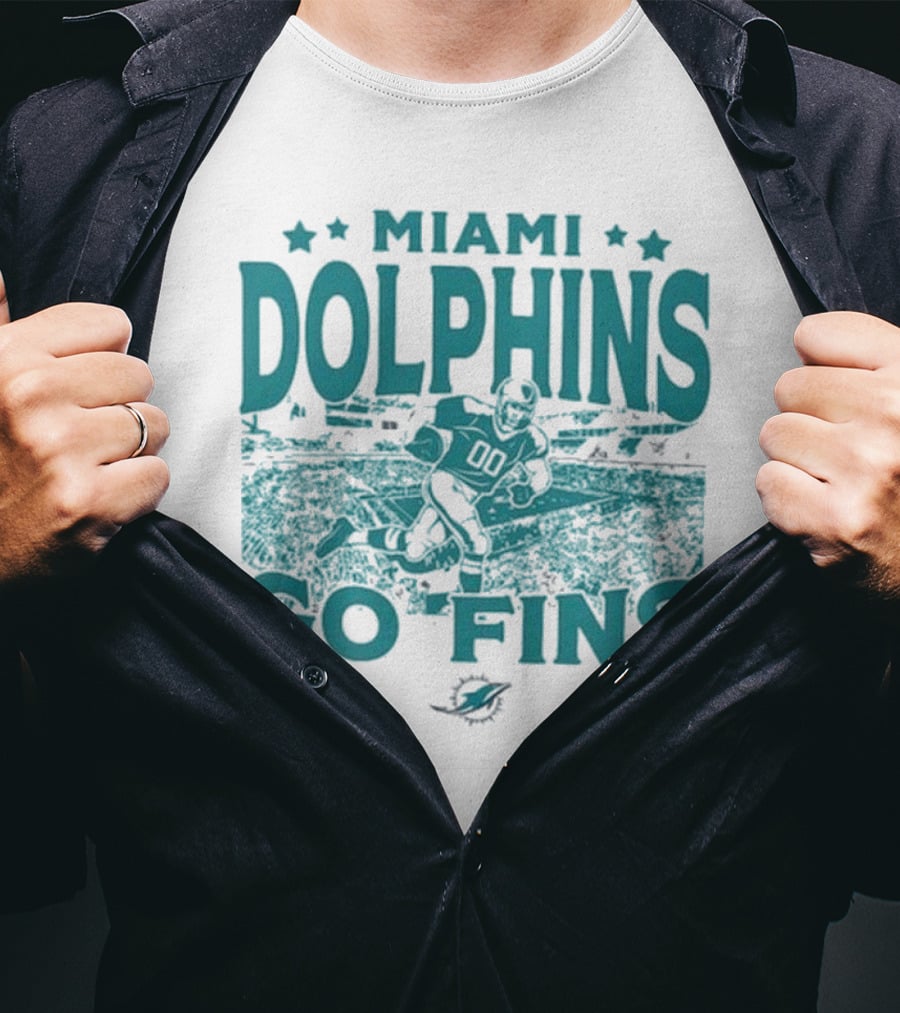 Miami Dolphins Go Fins Vintage Stadium Gameday T-Shirt