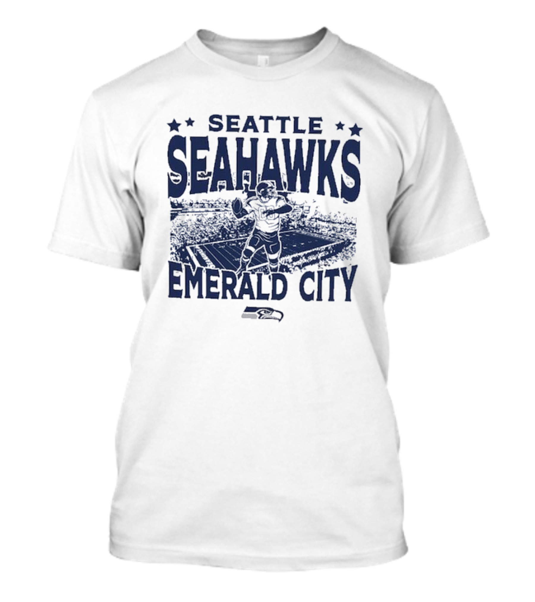 Seattle Seahawks Emerald City Stadium Gameday Vintage T-Shirt