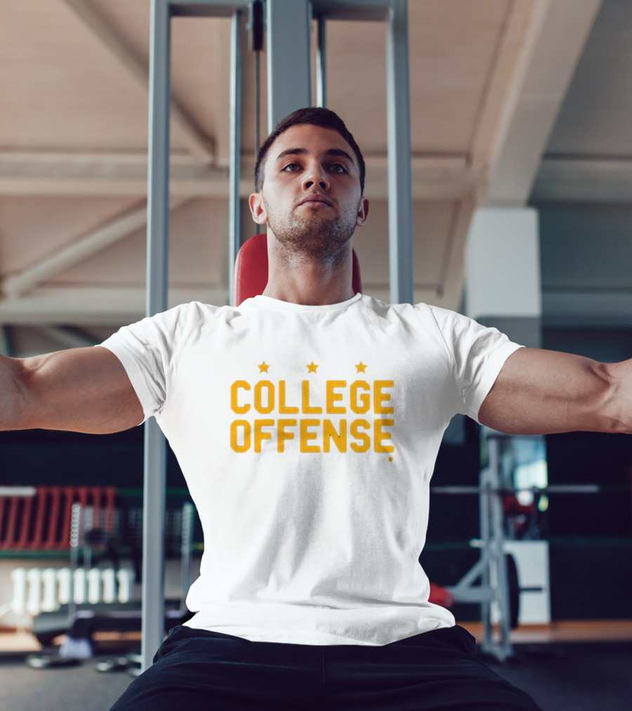 College Offense Yellow Stars Shane Peacher T-Shirt