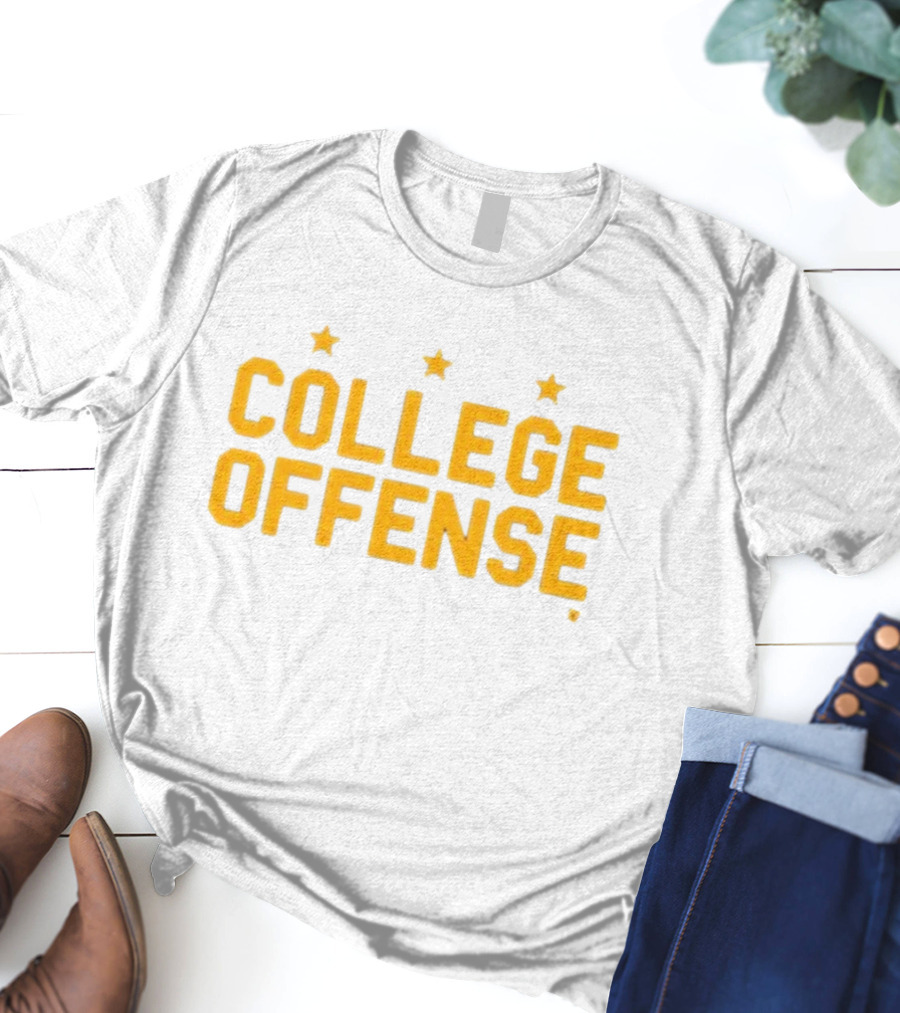 College Offense Yellow Stars Shane Peacher T-Shirt