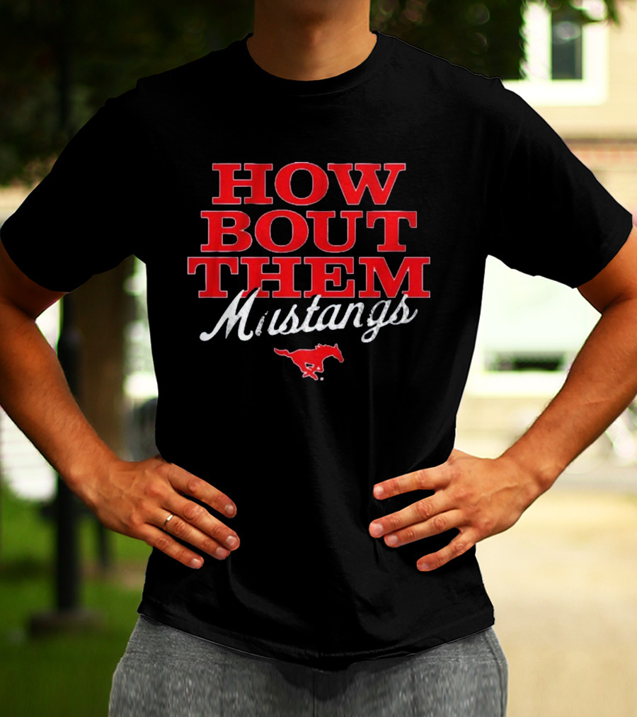 SMU Football How Bout Them Mustangs Red Mustang T-Shirt