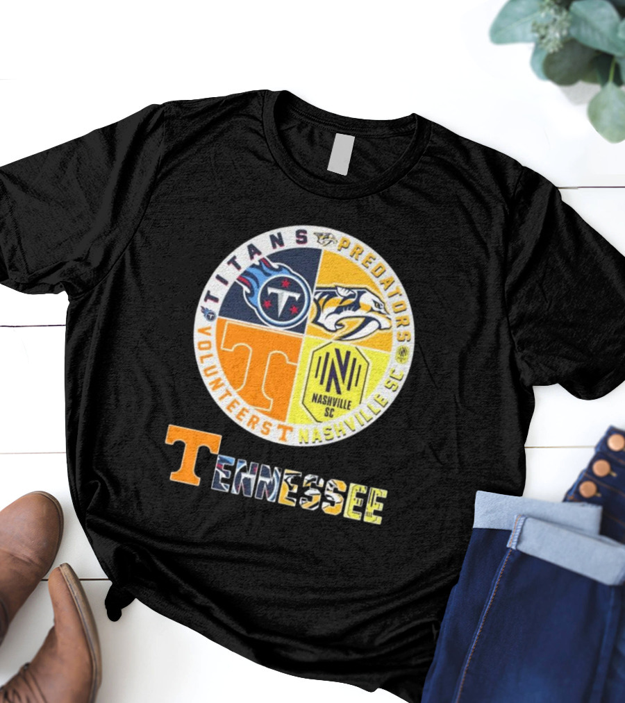 Tennessee Titans Predators Volunteers Nashville SC T-Shirt