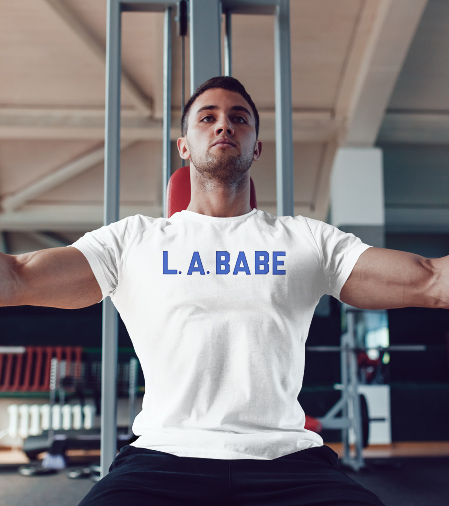 L.A. Babe Bold Blue Block Lettering T-Shirt