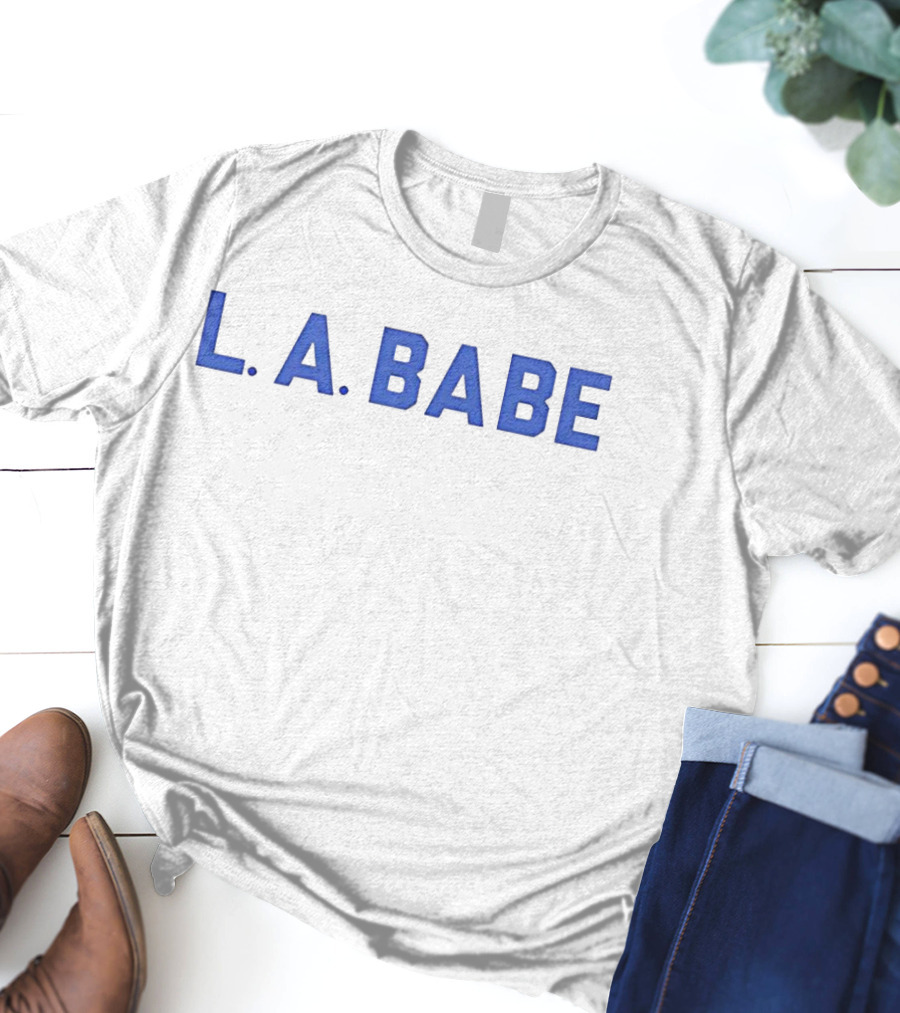 L.A. Babe Bold Blue Block Lettering T-Shirt