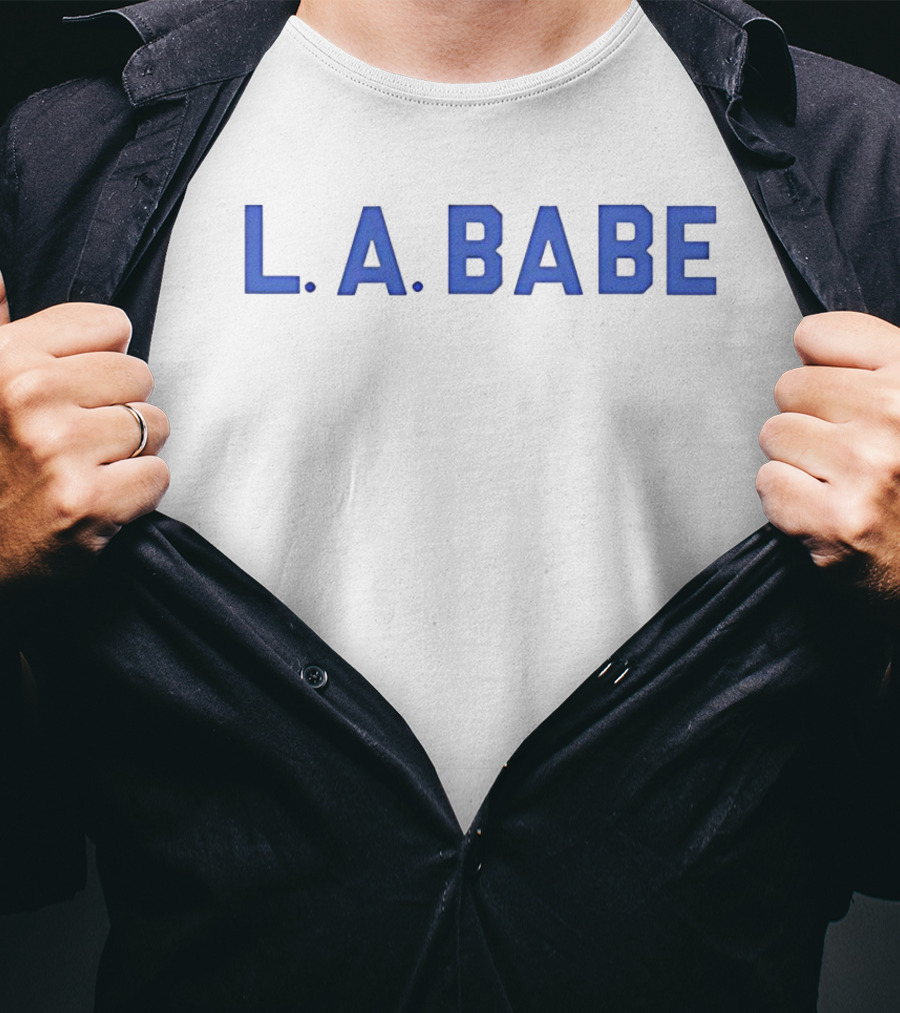 L.A. Babe Bold Blue Block Lettering T-Shirt
