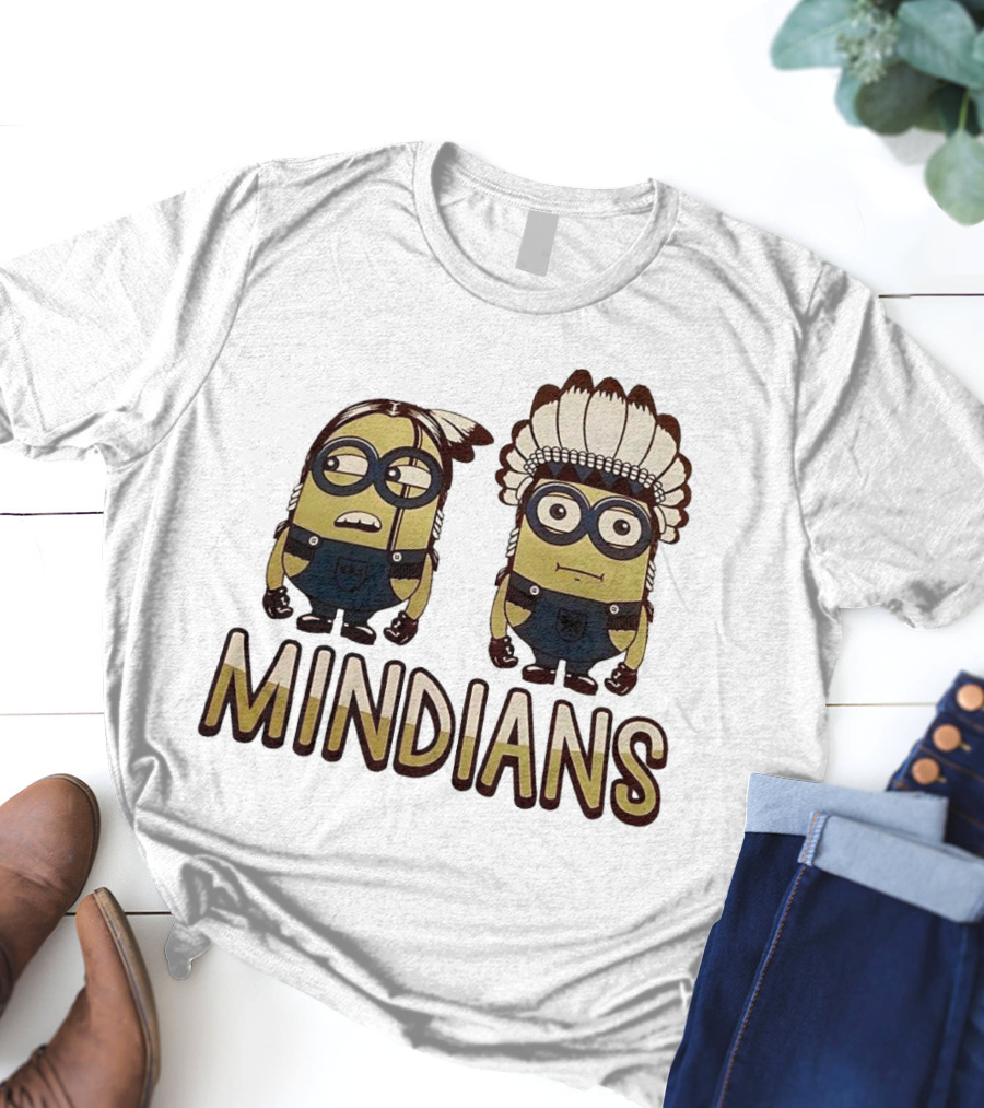 Mindian Minions With Native American Headdress T-Shirt