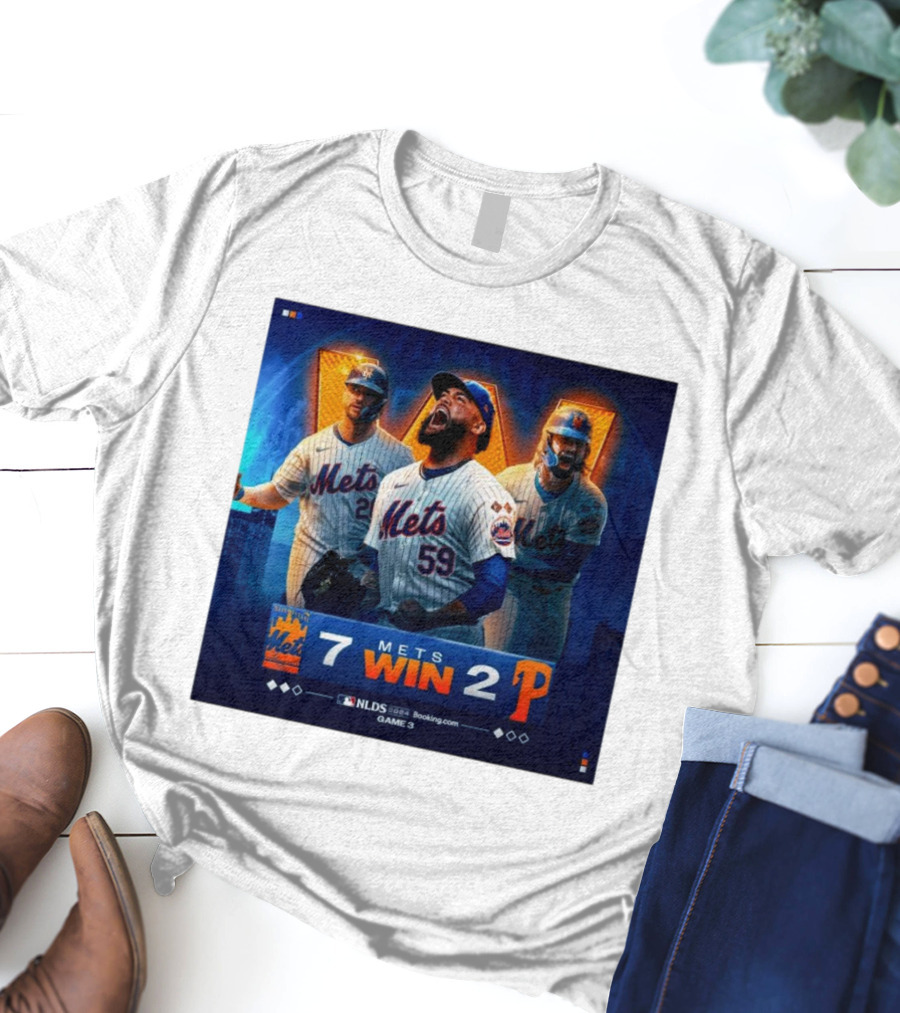 New York Mets Win 7-2 Against Philadelphia Phillies NLDS Game 3 Mets Victory T-Shirt