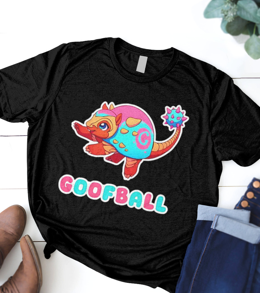 Pangolin Goofball Colorful Character With Pink And Blue Spikes T-Shirt