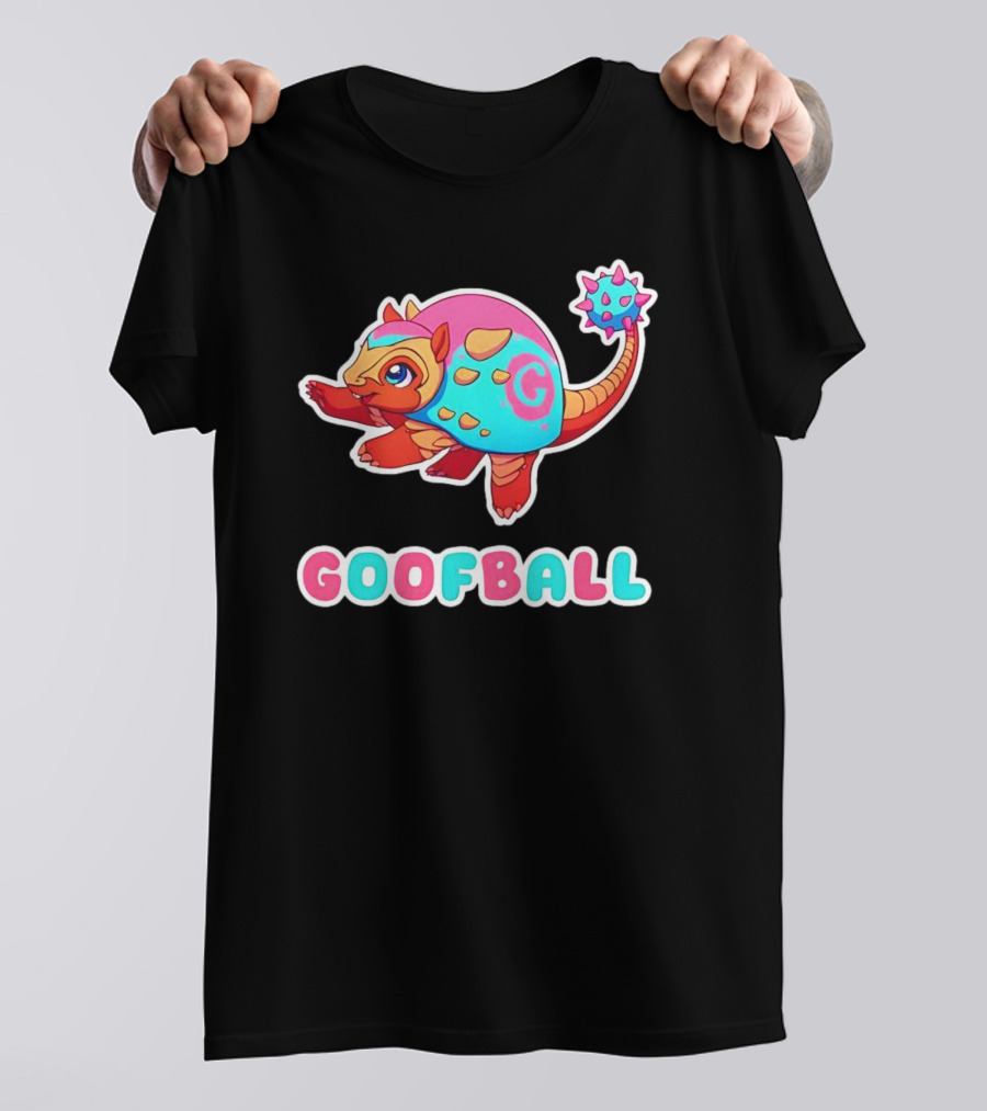Pangolin Goofball Colorful Character With Pink And Blue Spikes T-Shirt