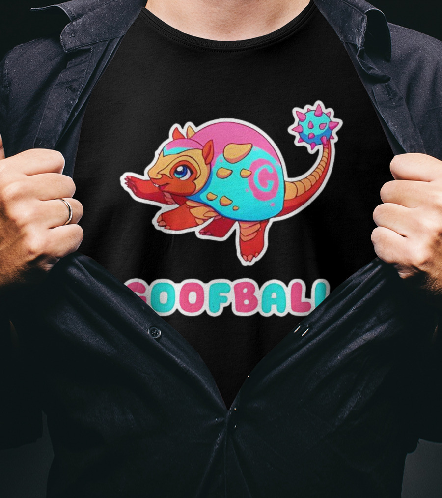 Pangolin Goofball Colorful Character With Pink And Blue Spikes T-Shirt