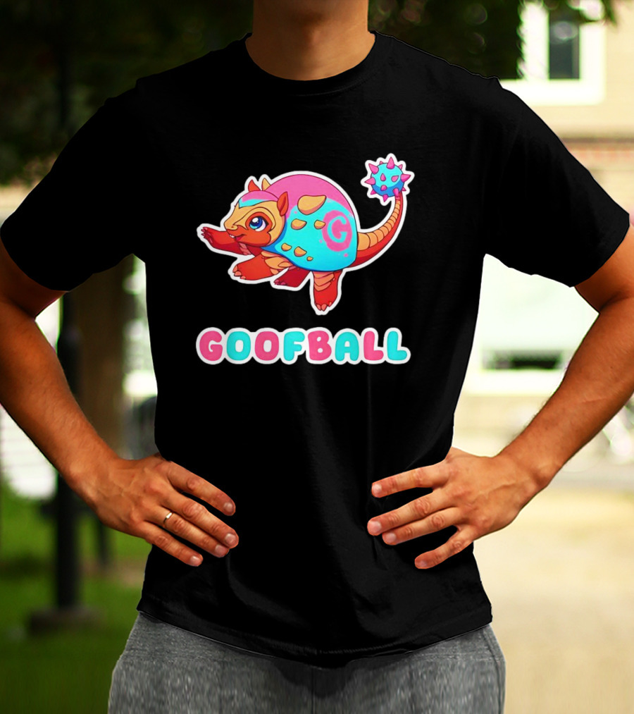Pangolin Goofball Colorful Character With Pink And Blue Spikes T-Shirt