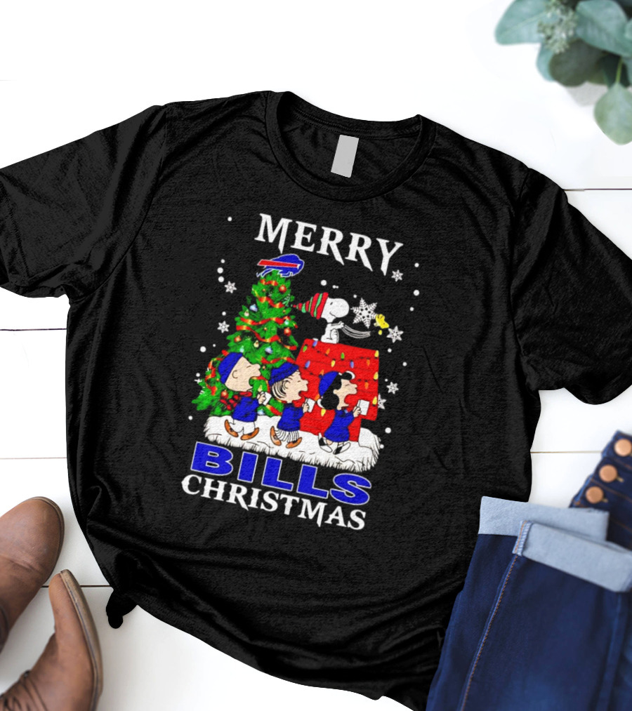 Merry Bills Christmas Peanuts Buffalo Bills T-Shirt