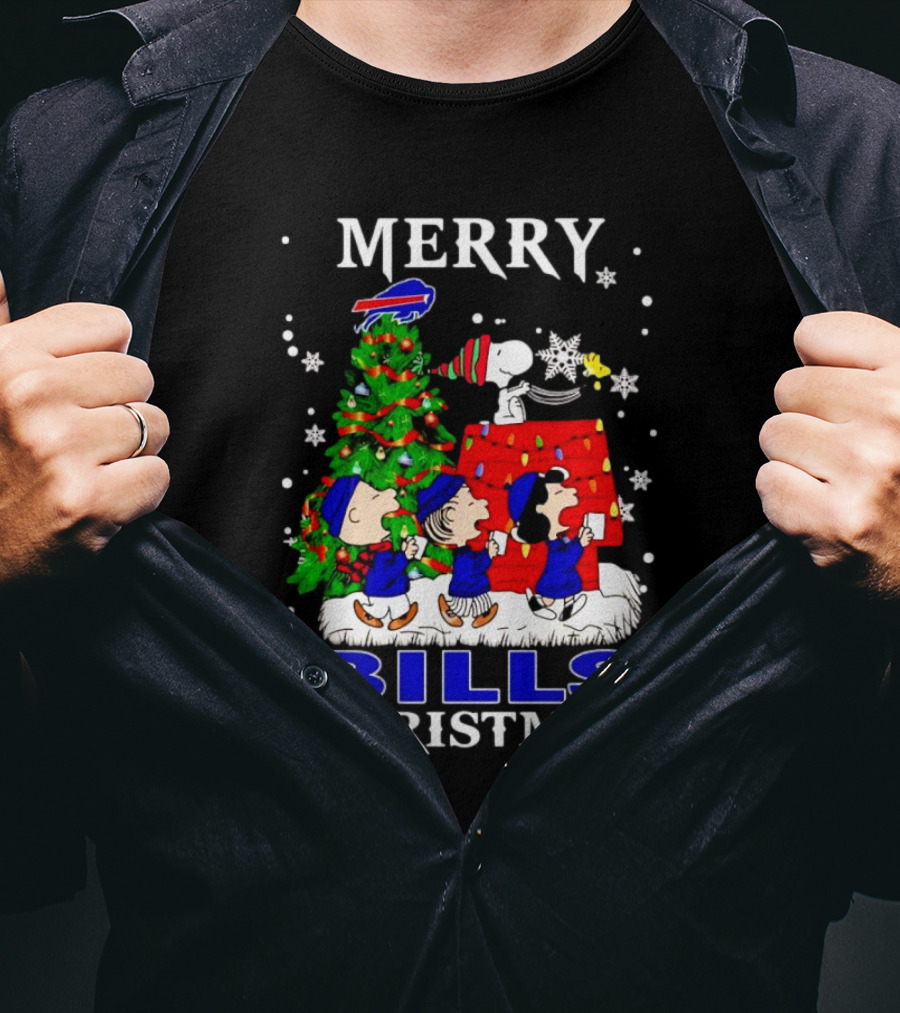 Merry Bills Christmas Peanuts Buffalo Bills T-Shirt