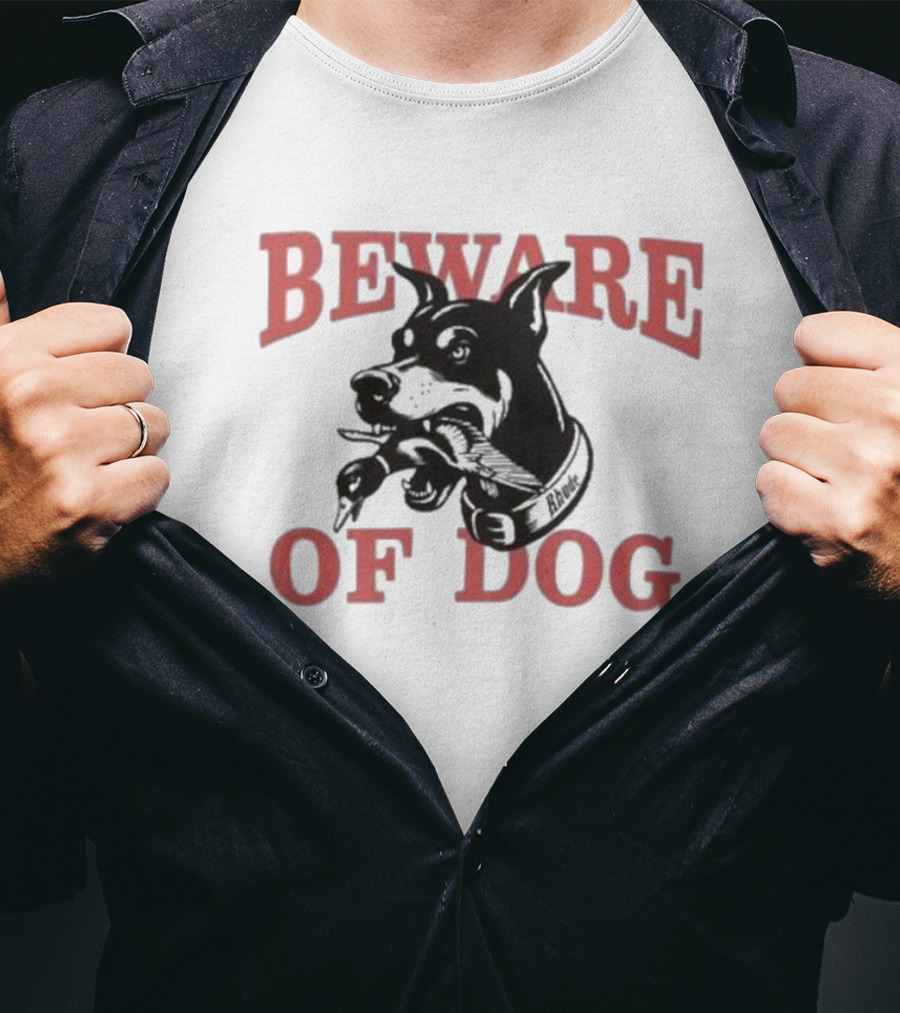 Rhude Beware Of Dog Black Graphic Bulldog T-Shirt