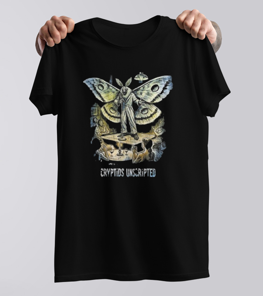 ATWWD Cryptids Unscripted Mothman Stand-Up Comedy Scene T-Shirt
