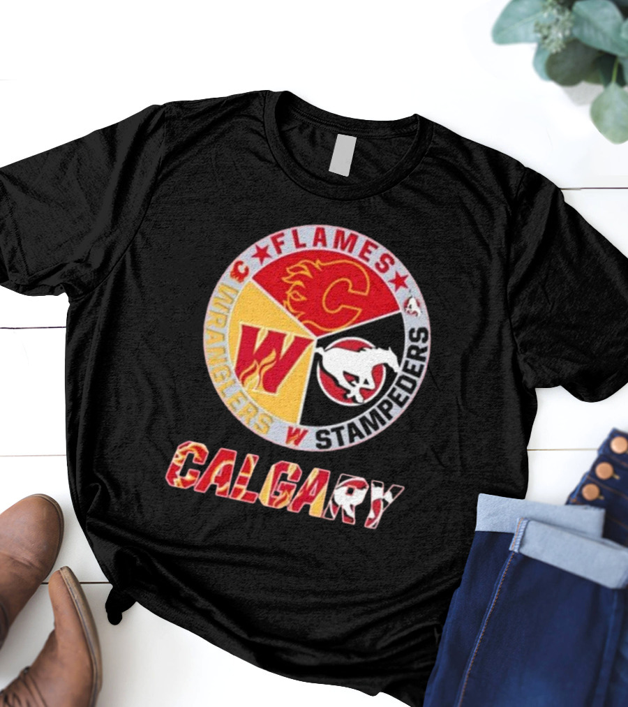 Calgary Flames Wranglers Stampeders T-Shirt