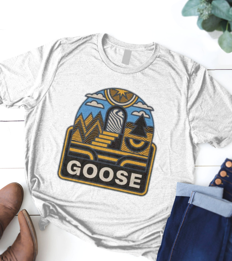 GOOSE Psychedelic Landscape Staircase T-Shirt