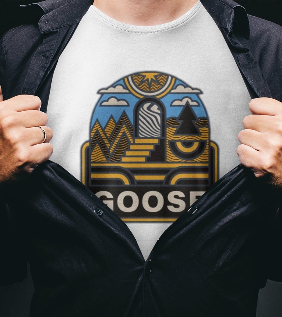 GOOSE Psychedelic Landscape Staircase T-Shirt