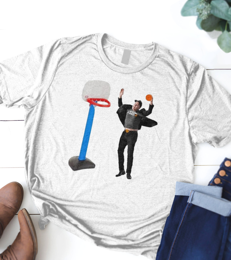 Lil’ Elon Musk Dunking On Basketball Hoop T-Shirt