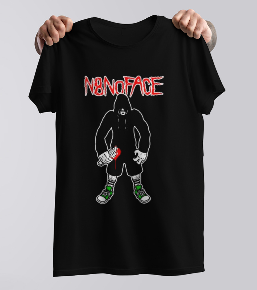 N8noface Hooded Figure With Paint Roller T-Shirt