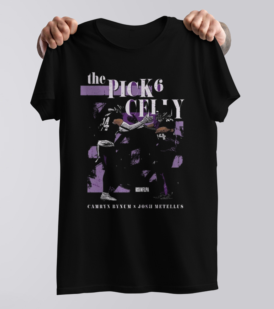 Camryn Bynum Josh Metellus The Pick Six Celly NFLPA Minnesota Vikings T-Shirt
