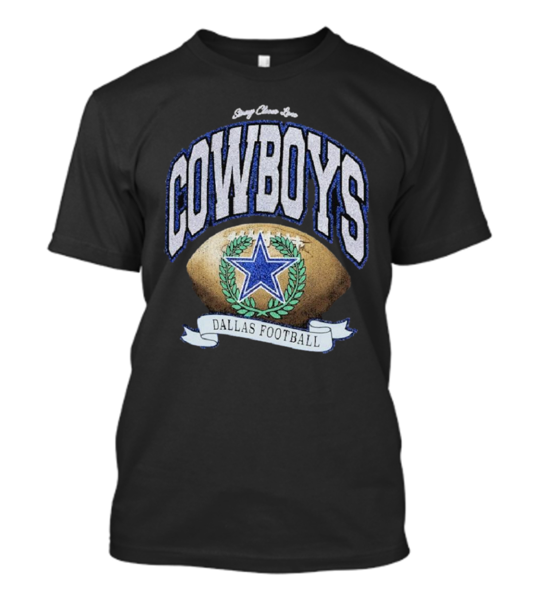 Starry Glitter Love Cowboys Dallas Football Retro Tubular Rocker T-Shirt