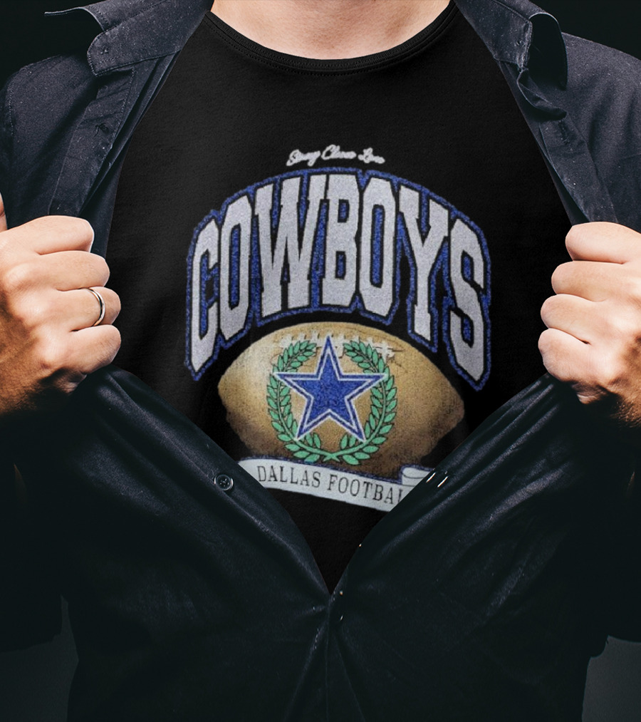Starry Glitter Love Cowboys Dallas Football Retro Tubular Rocker T-Shirt