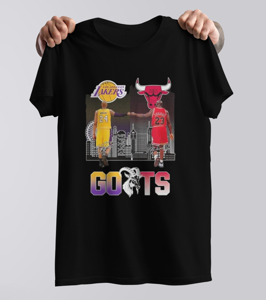 Goats Los Angeles Lakers Kobe Bryant Chicago Bulls Michael Jordan Signatures T-Shirt
