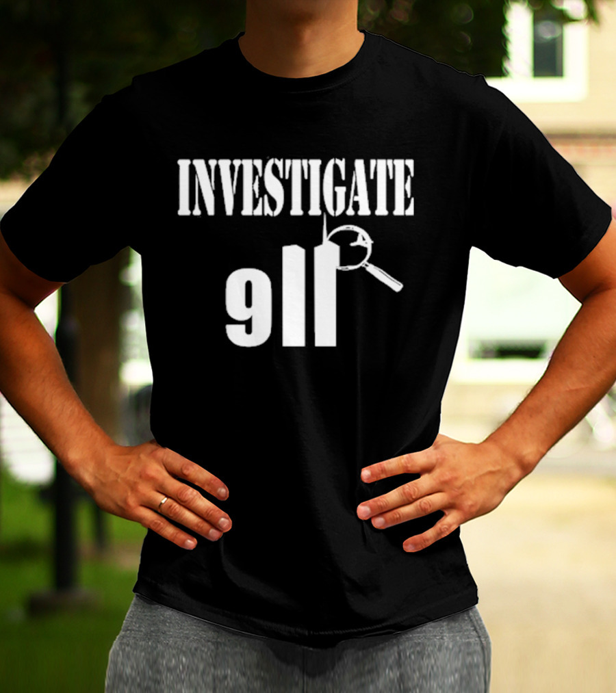 Investigate 911 Twin Towers Magnifying Glass T-Shirt