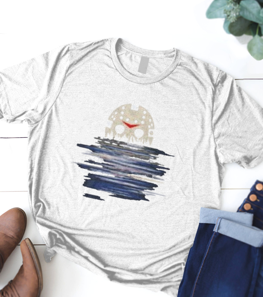 Jason Voorhees Mask Reflected In Camp Crystal Lake Water T-Shirt