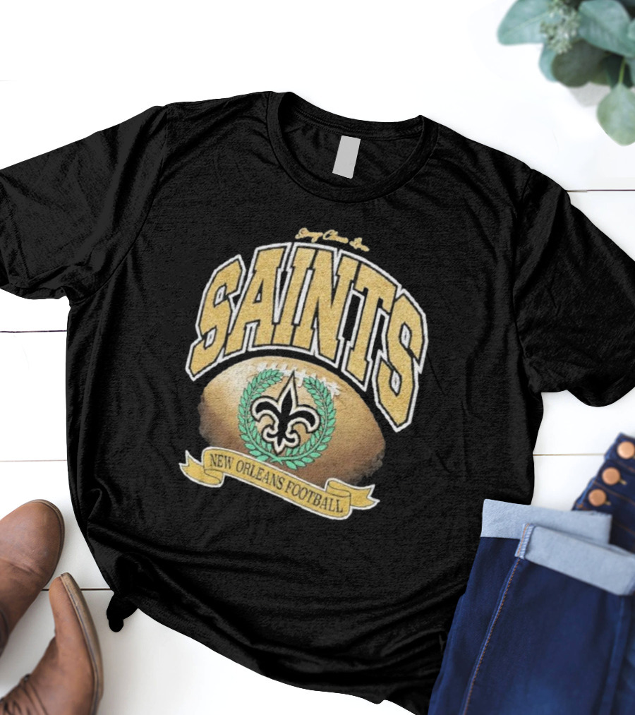 New Orleans Saints Glory Glitter Retro Football Fleur-De-Lis T-Shirt