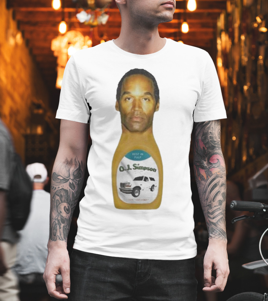 O.J. Simpson Rest In Pulp Illegal Car Chase Bottle T-Shirt