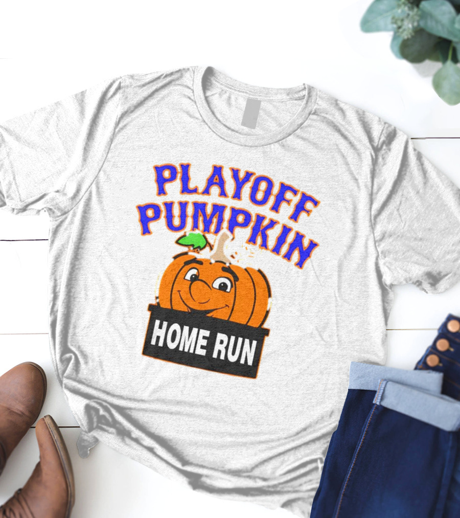 Playoff Pumpkin Home Run Mets Baseball T-Shirt