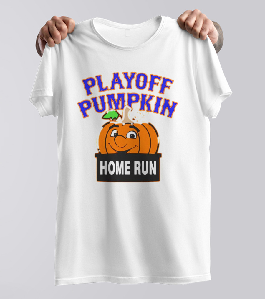 Playoff Pumpkin Home Run Mets Baseball T-Shirt