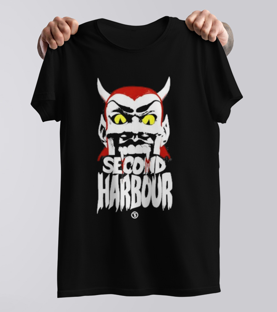 Second Harbour Demonica Devil Face With Yellow Eyes T-Shirt