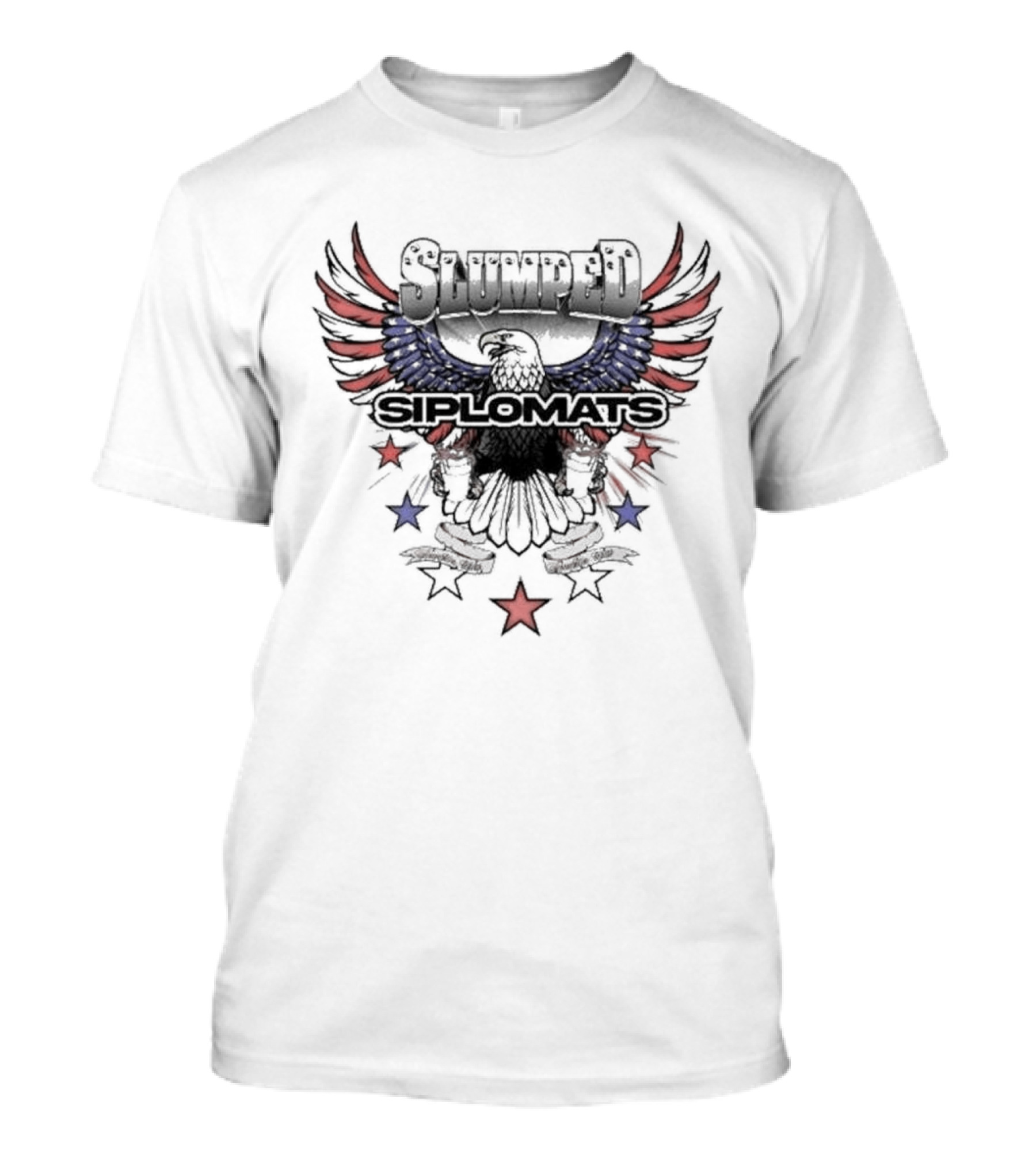 Slumped Siplomats Eagle Wings Red Blue Stars T-Shirt