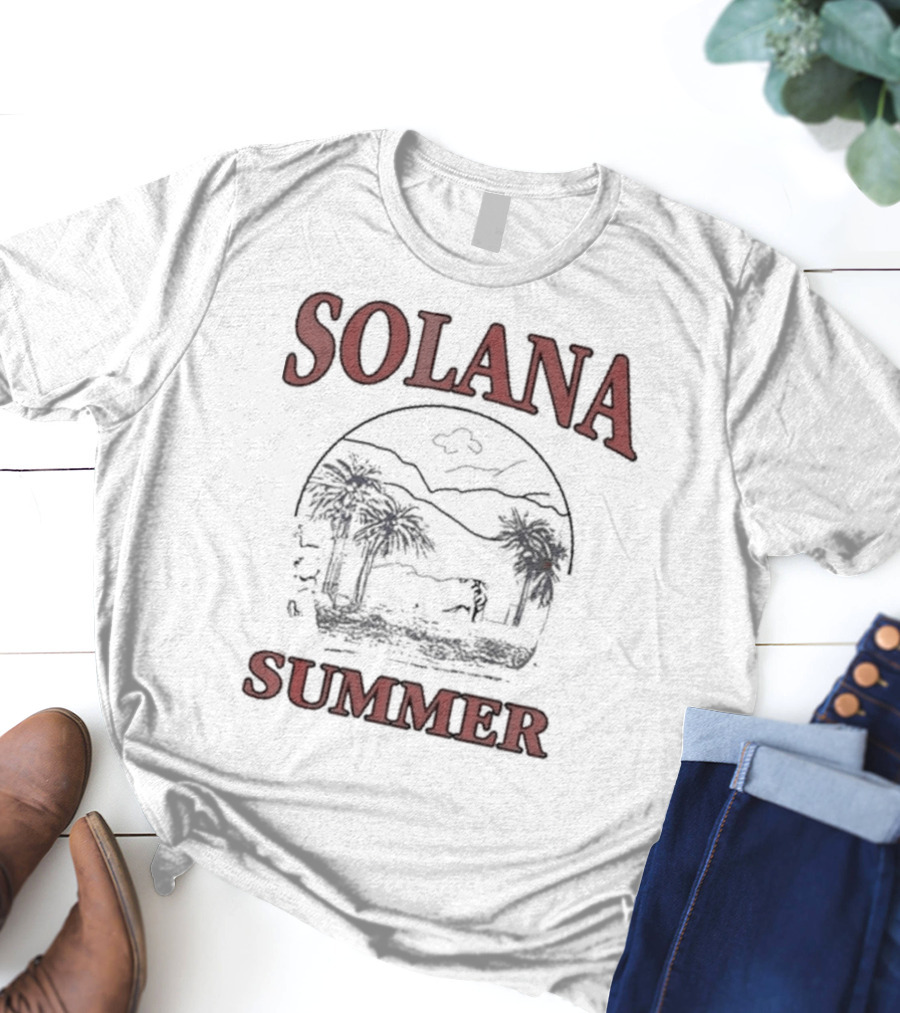 Solana Summer Palm Beach Scene T-Shirt